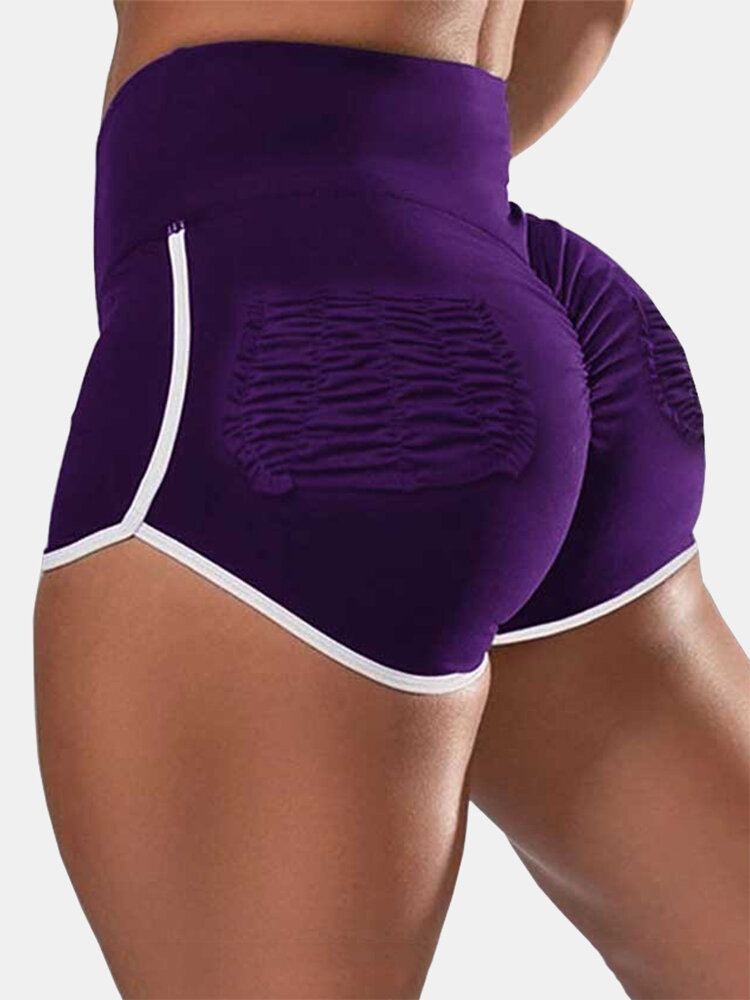 Naisten Kontrastivärit Yoga High Waist Fitness Shortsit