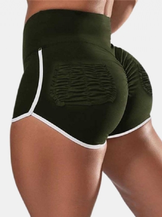 Naisten Kontrastivärit Yoga High Waist Fitness Shortsit