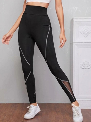 Naisten Patch Line Print Elastinen Vyötärö Bodycon Sport Casual Leggingsit