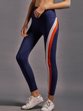 Naisten Rainbow Stripe-korkea Resori Vyötäröllä Juoksuleggingsit