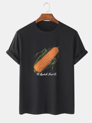 Miesten Corn Print Crew Neck 100 % Puuvillaa Community Spirit Lyhythihaiset T-paidat