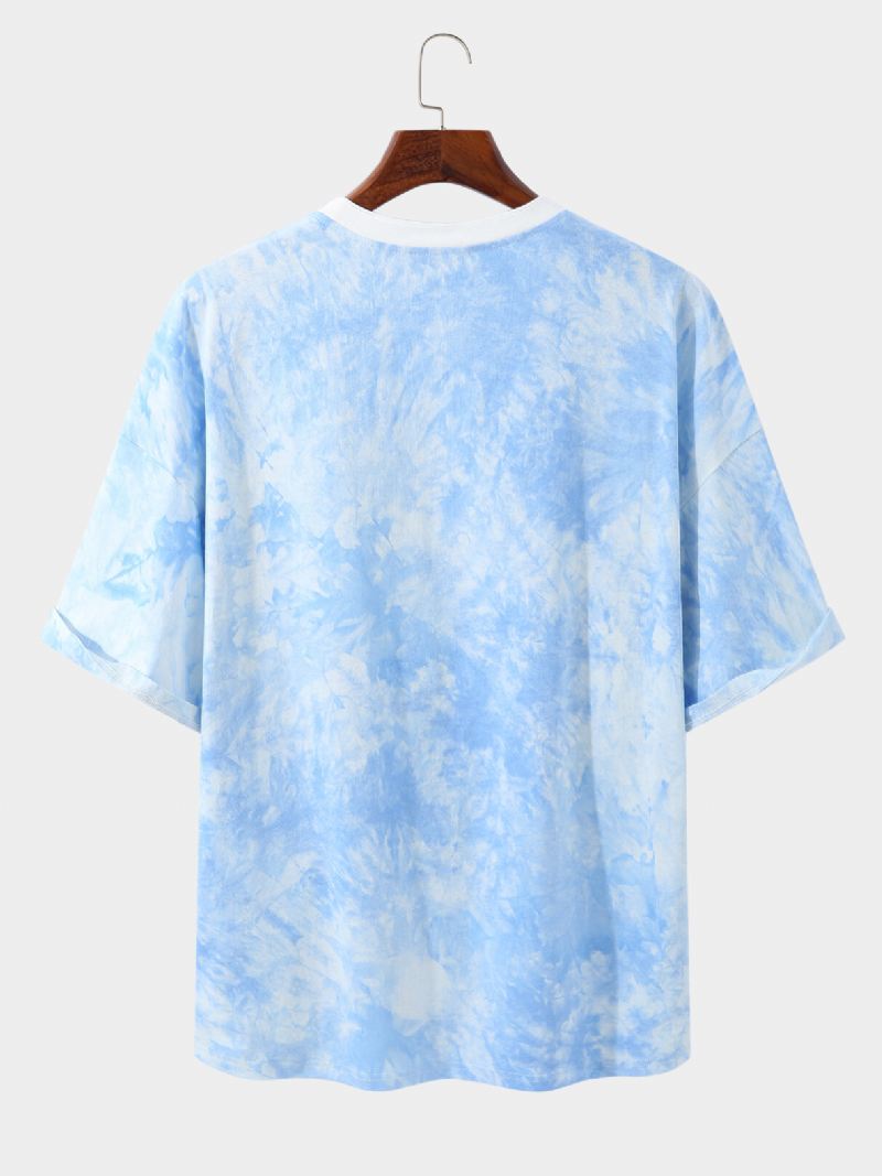 Miesten Cotton Tie Dye Huulten Ja Kynsien Printti Lhoystävällinen Löysä Rento T-paita