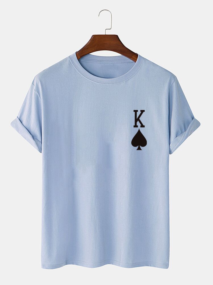 Miesten King Of Spades Poker Print 100 % Puuvillainen Lyhythihainen T-paita