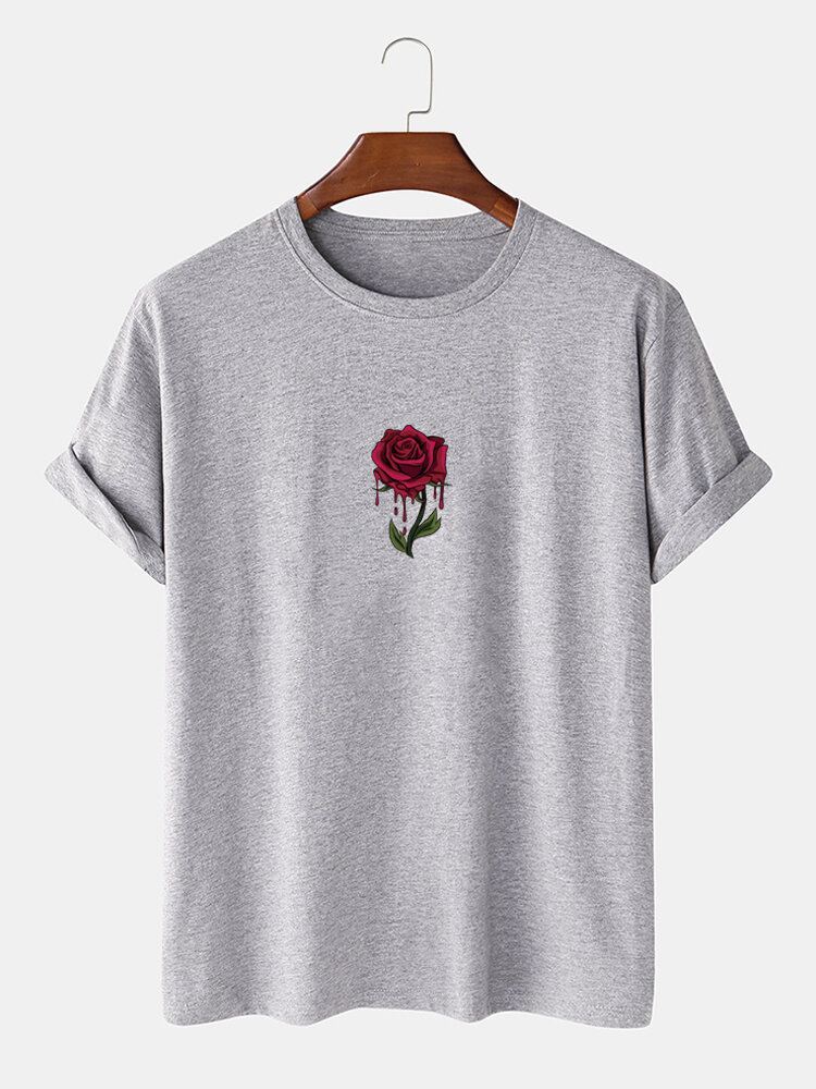 Miesten Rose Graphics 100 % Puuvillaa Rento Lyhythihainen T-paita