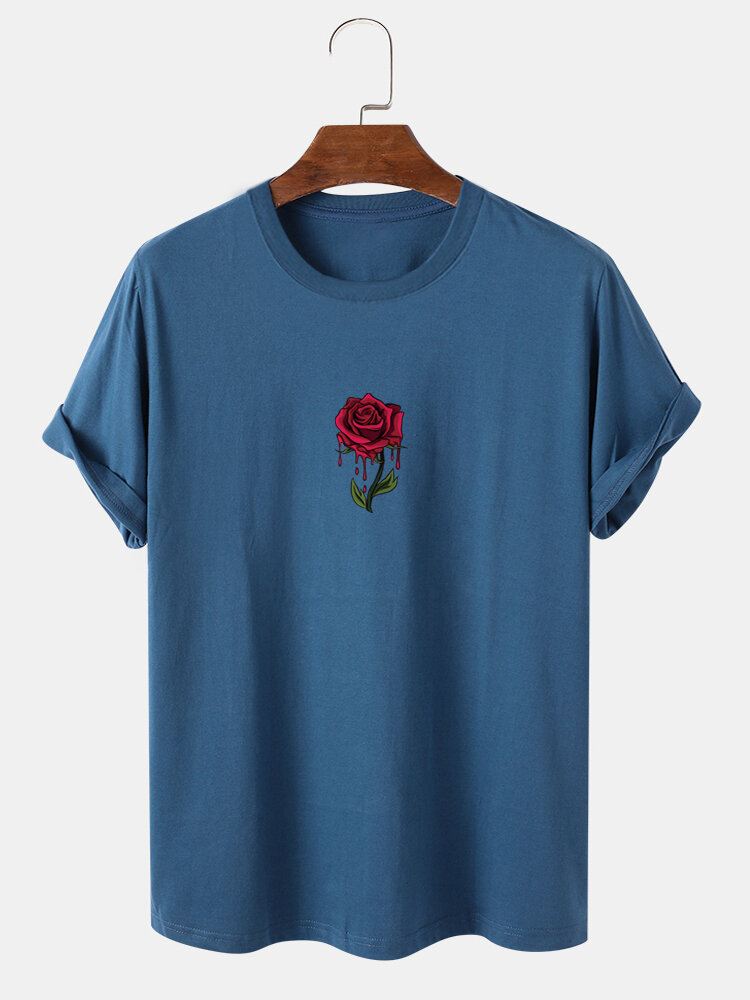Miesten Rose Graphics 100 % Puuvillaa Rento Lyhythihainen T-paita