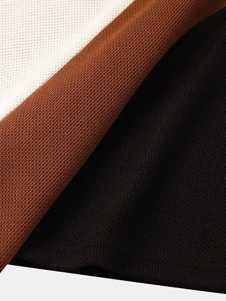 Miesten Suonet Stripe Patchwork Kirjekirjonta Preppy T-paidat