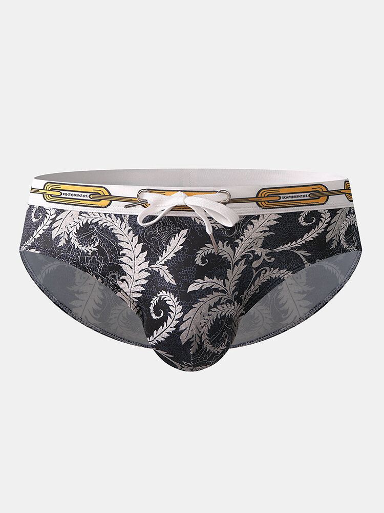 Miehet Hot Funny Persia Cat Flamingo Print Stretch Triangle Uimahousut