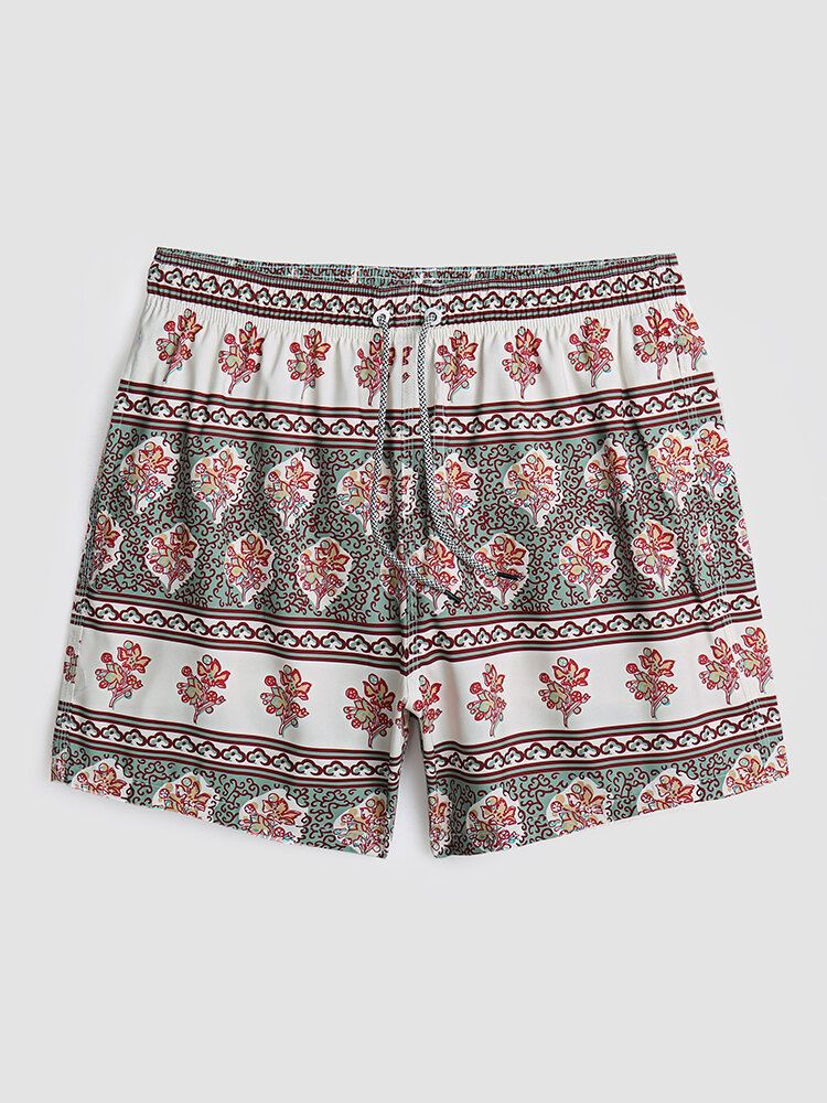 Miesten Kukkakuvioiset Vintage-tyyliset Mukavat Lyhyet Kevyet Ohuet Board Shortsit