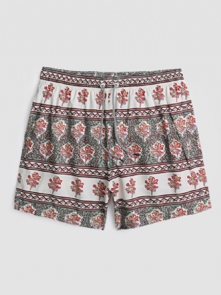 Miesten Kukkakuvioiset Vintage-tyyliset Mukavat Lyhyet Kevyet Ohuet Board Shortsit