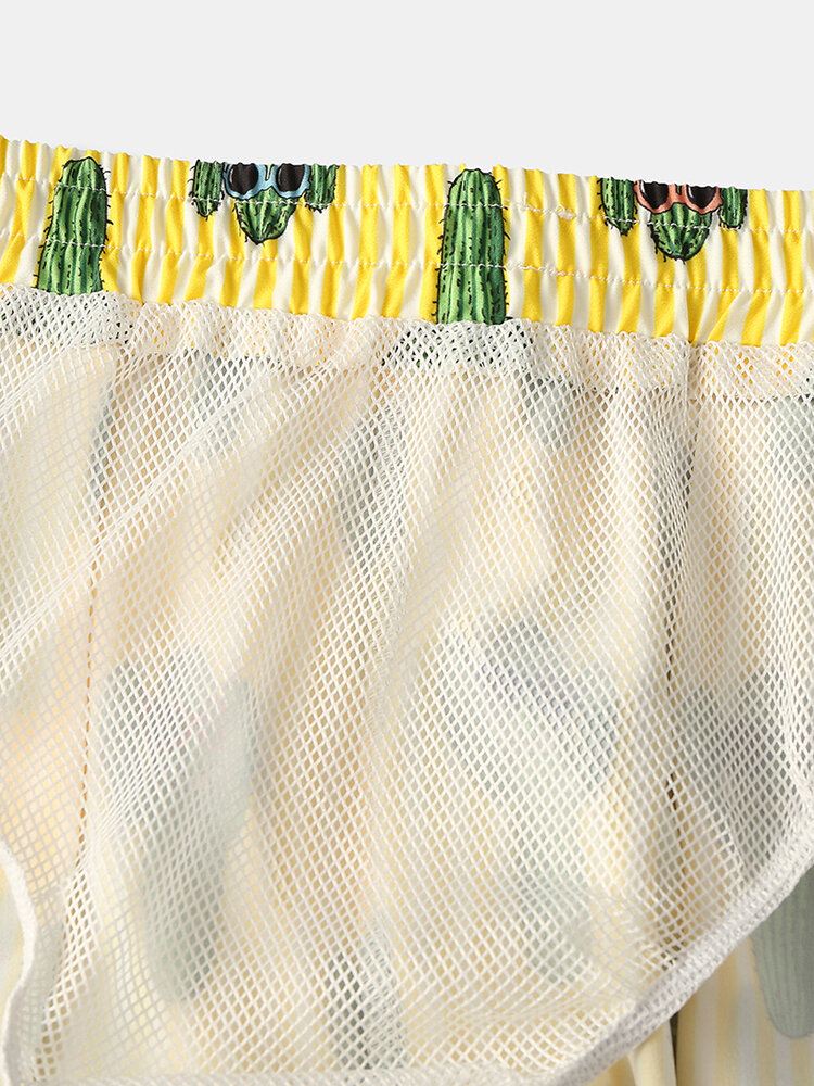 Miesten Loma Hengittävät Hauska Painatus Nopeasti Kuivuvat Mini Shortsit