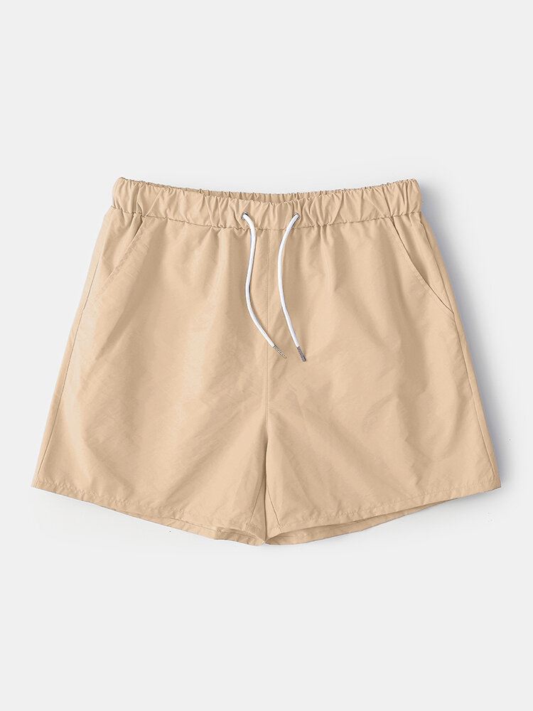 Miesten Yksiväriset Kevyt Nopeasti Kuivuva Kiristysnyöri Activewear Beach Board Shortsit Lenkkeilyshortsit