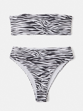 Naisten Eläinkuvioinen Bandeau-selkänojaton Bikini-uimapuku