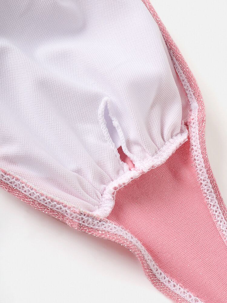 Naisten Iso Bowknot Langaton Selkäkiinnitys Bandeau Bikinit Uimapuvut