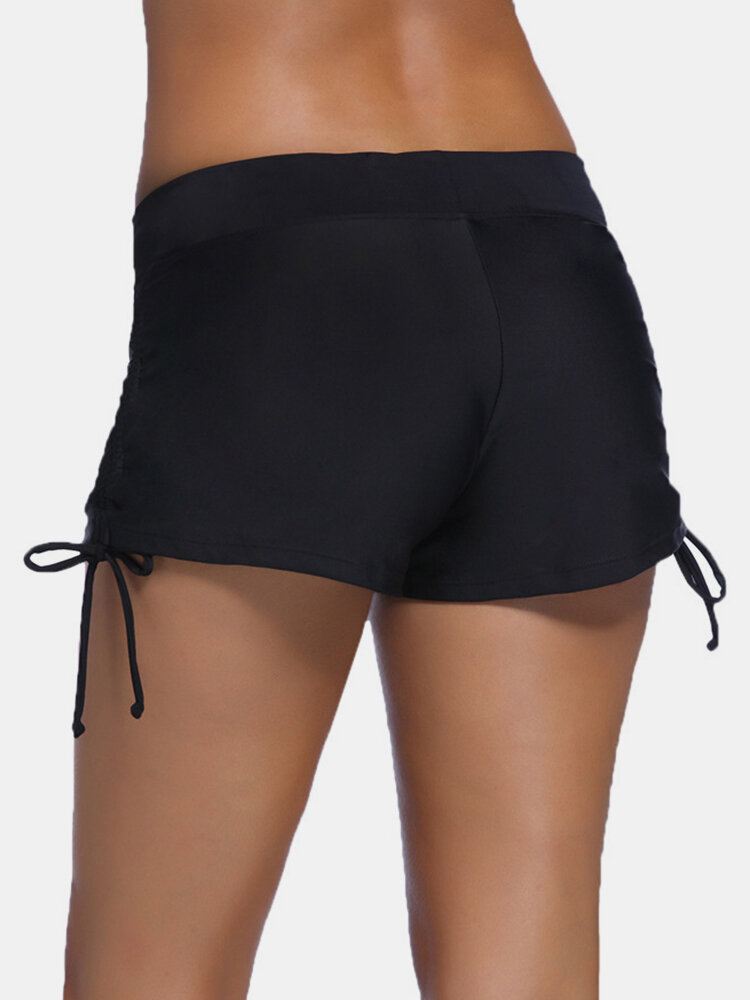 Naisten Plus-kokoiset Mustat Uimashortsit