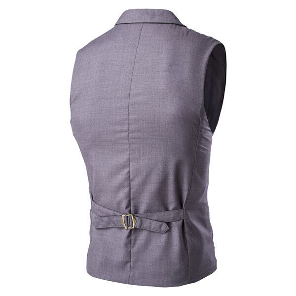 Miesten Brittiläiset Slim Fit Business Fashion Rento Kaksiriviset Liivit