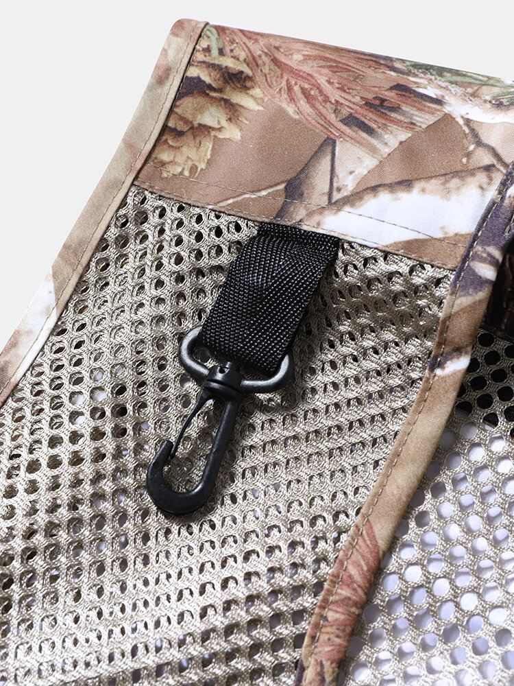 Miesten Mesh Patchwork Vetoketjulliset Camping Style Taskuliivit