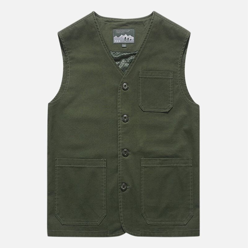 Miesten Plus Size Outdoor Mesh Hengittävät Taskut Puuvillaliivi Hihaton Takki