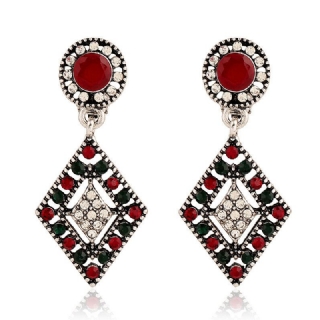 Afrikkalainen Hallow Rhineston Ear Drop-korvakoru Retro Kiiltävä Timanttikorvakoru Naisille