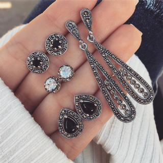 Bohemian Cubic Zirkonia Opaali Kristalli Korvakoru Nappikorvakorusarja Naisille
