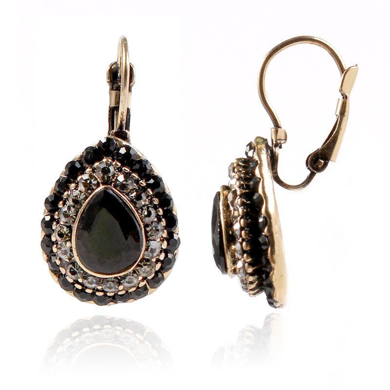 Bohemian Red Crystal Korvakorut Retro Water Drop Ear Drop Tekojalokivikorvakoru Naisille