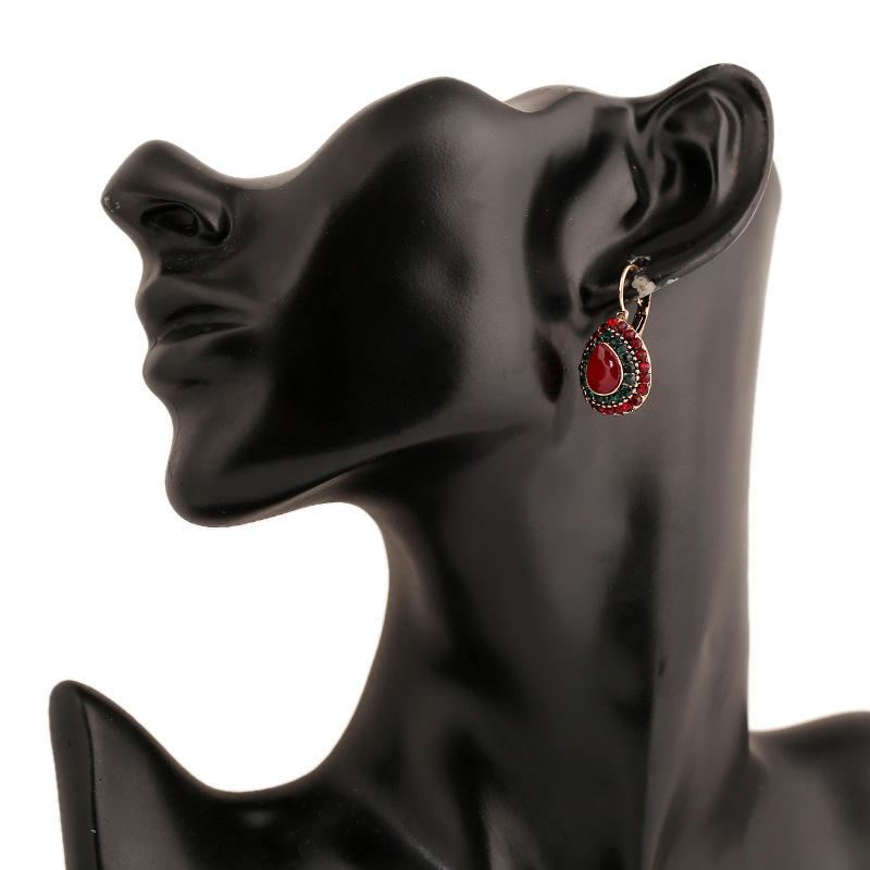 Bohemian Red Crystal Korvakorut Retro Water Drop Ear Drop Tekojalokivikorvakoru Naisille