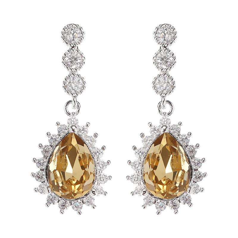 Zircon Crystal Dangle Korvakorut 12 Kuukauden Syntymäkivi Syntymäpäivä Stone Korvakoru Naisille