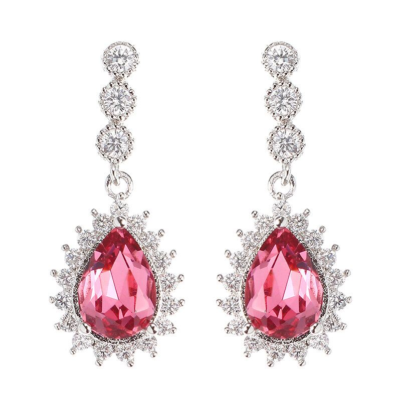 Zircon Crystal Dangle Korvakorut 12 Kuukauden Syntymäkivi Syntymäpäivä Stone Korvakoru Naisille