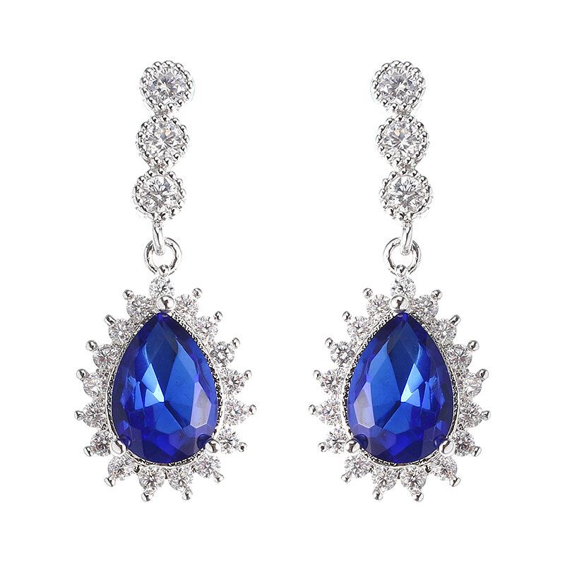 Zircon Crystal Dangle Korvakorut 12 Kuukauden Syntymäkivi Syntymäpäivä Stone Korvakoru Naisille