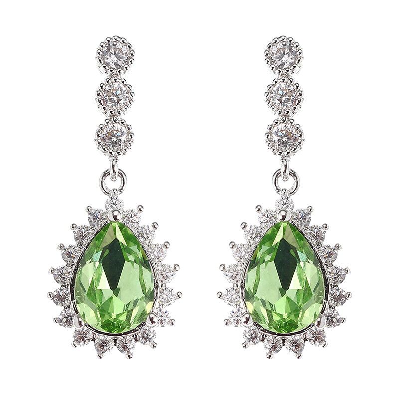 Zircon Crystal Dangle Korvakorut 12 Kuukauden Syntymäkivi Syntymäpäivä Stone Korvakoru Naisille