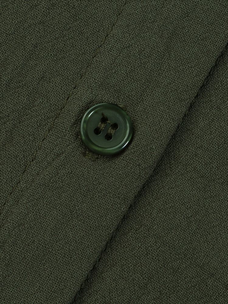Naisten 100 % Puuvillaa Pohkeen Pituus Nappi Epäsäännöllinen Helma Rennot Midi-mekot