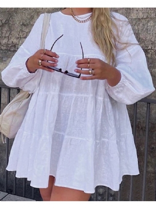 Naisten 100 % Puuvillaa Solid Bohemian Casual Losse-mekko