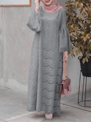 Naisten Abaya Kaftan Lace Patchwork Falre Sleeve Nilkkapituiset Rento Midi Mekot