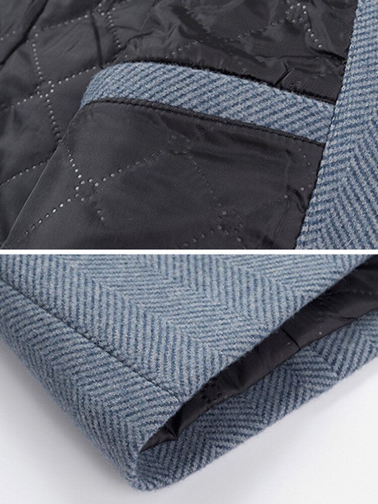 Miesten Käänne Keskipitkä Jacquard-halkaisija Paksu Normaali Istuva Takki