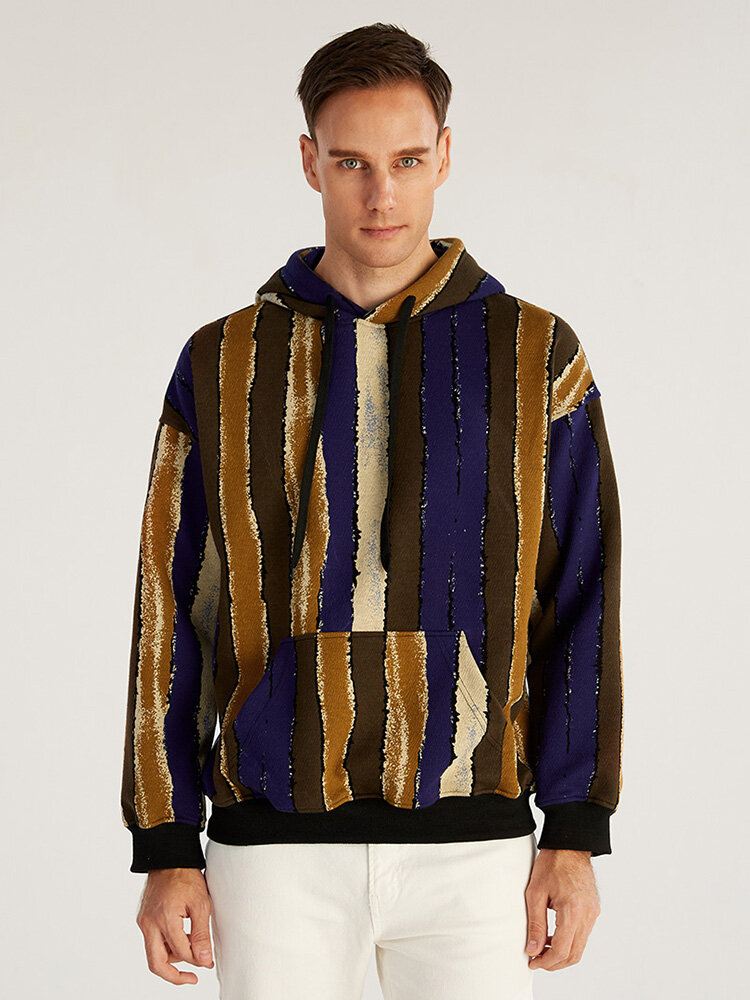 Miesten 100 % Puuvillaa Vintage Raidalliset Rennot Hupparit Taskulla