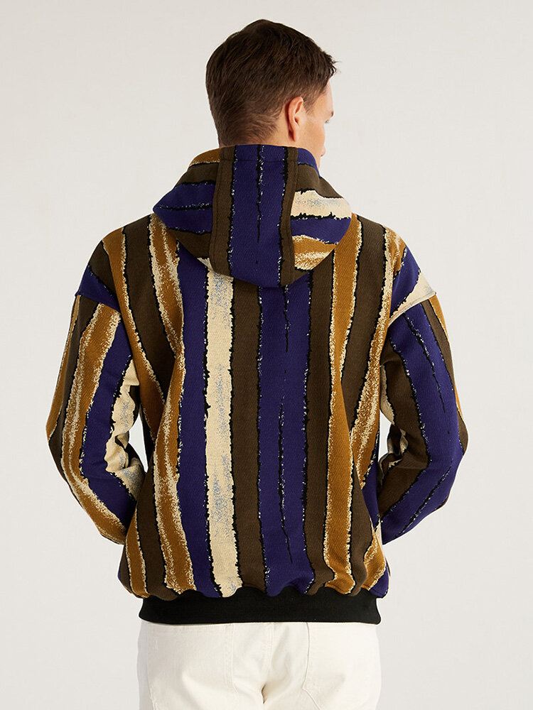 Miesten 100 % Puuvillaa Vintage Raidalliset Rennot Hupparit Taskulla