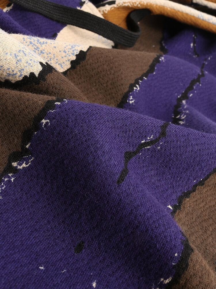 Miesten 100 % Puuvillaa Vintage Raidalliset Rennot Hupparit Taskulla