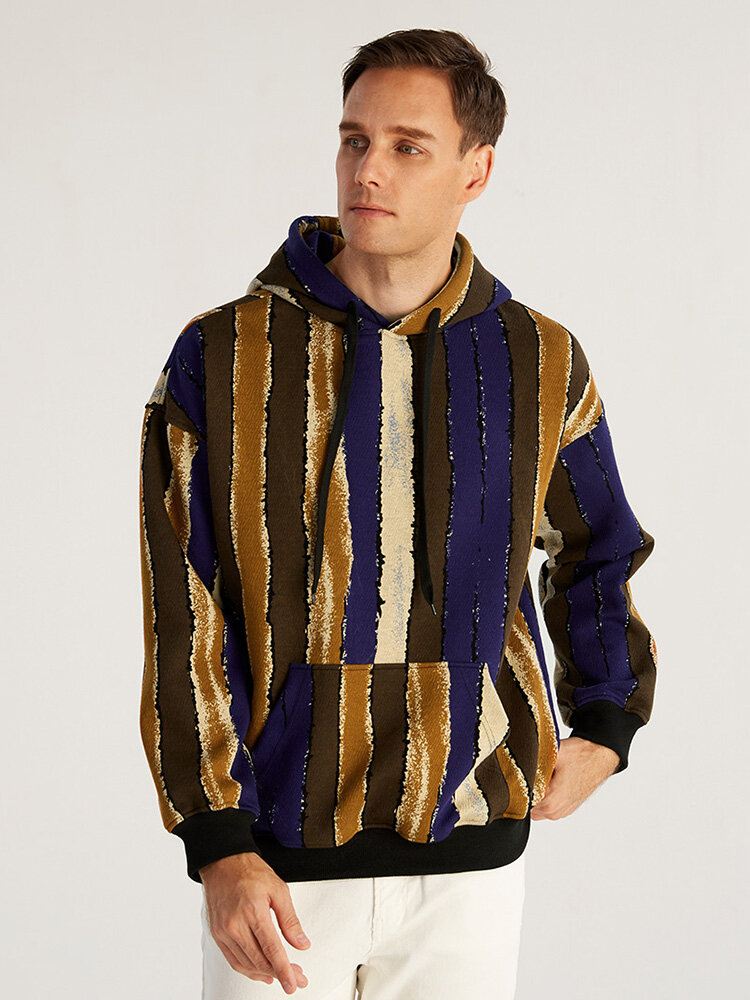 Miesten 100 % Puuvillaa Vintage Raidalliset Rennot Hupparit Taskulla