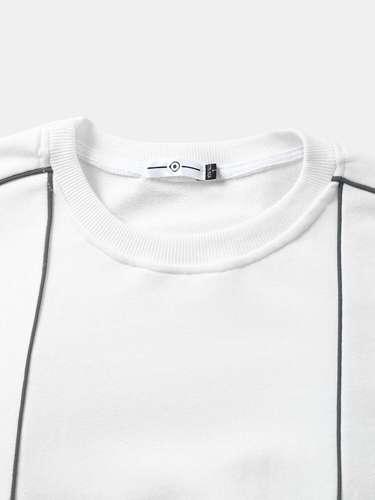 Miesten Design Line Solid Pyöreäpääntie Neulepusero Rento Villapaita