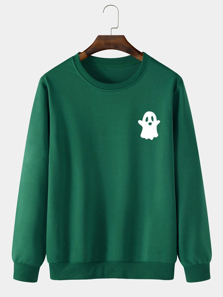 Miesten Halloween Devil Pattern Solid Rento Collegepaita