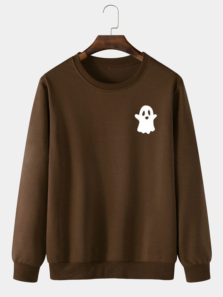 Miesten Halloween Devil Pattern Solid Rento Collegepaita