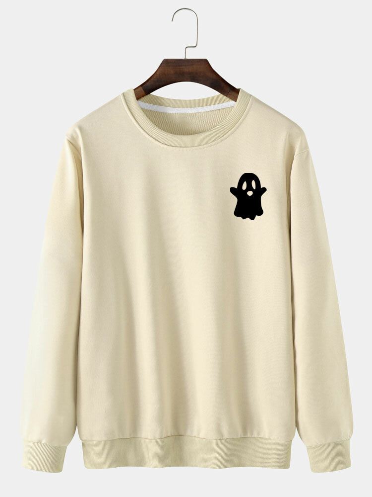 Miesten Halloween Devil Pattern Solid Rento Collegepaita