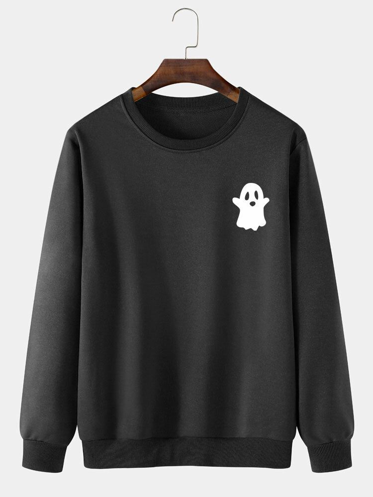 Miesten Halloween Devil Pattern Solid Rento Collegepaita