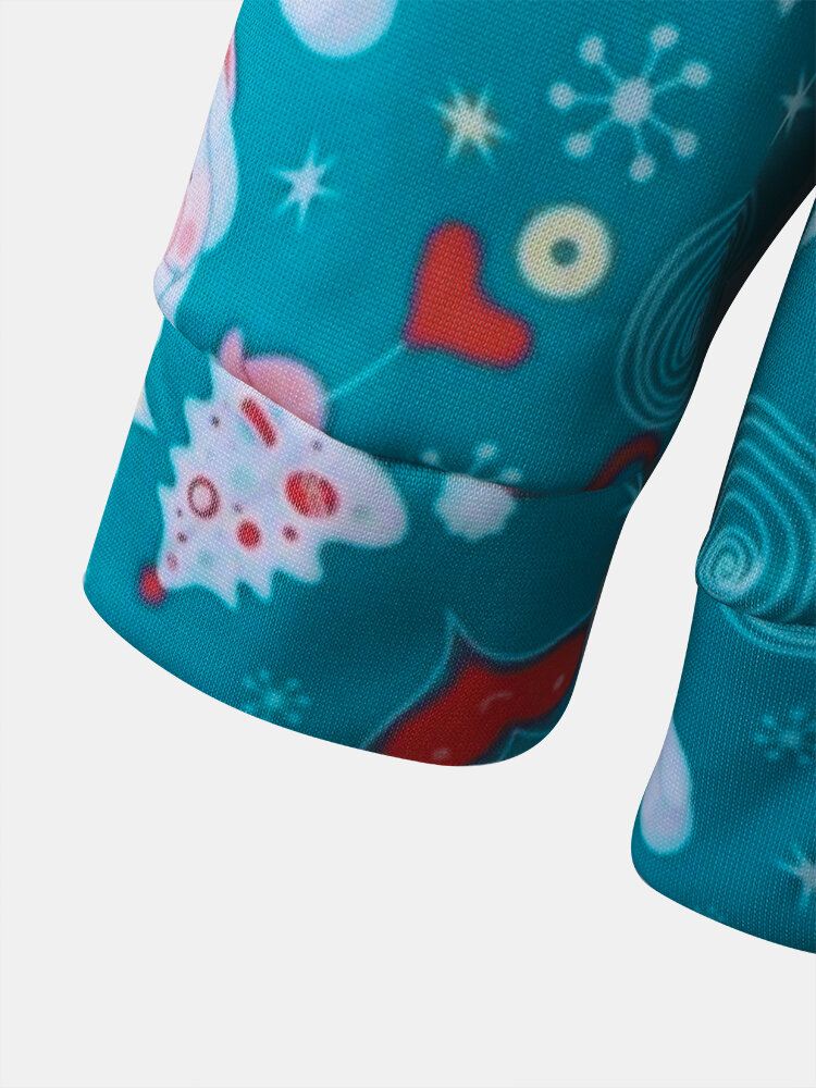 Miesten Joulupukin Joulupukki Allover Print Pouch Tasku Kiristysnyörillä Hupparit