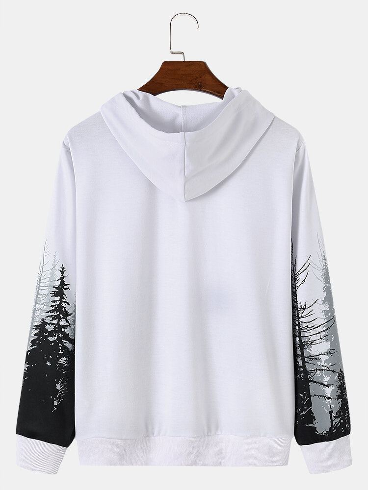 Miesten Katu Maisema Puut Kirjain Hahmo Pullover Huppari