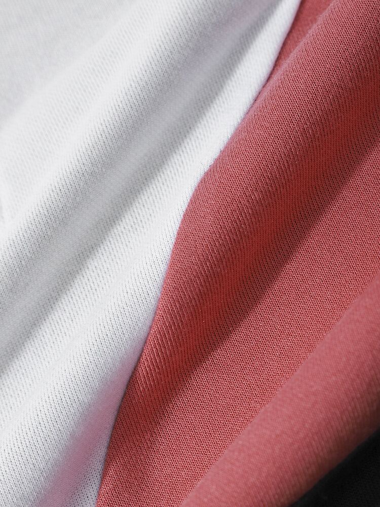 Miesten Patchwork Colorblock 1/3 Vetoketjullinen Villapaita