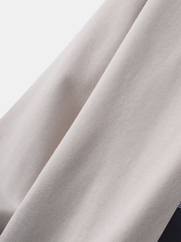 Miesten Puuvillaiset Hauskat Rullalautagraffitiprinttihupparit Joissa On Tasku