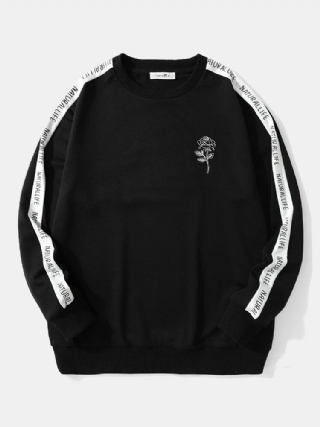 Miesten Ruusukukka Kirjenauha Sivupusero Crew Neck Rento Villapaita