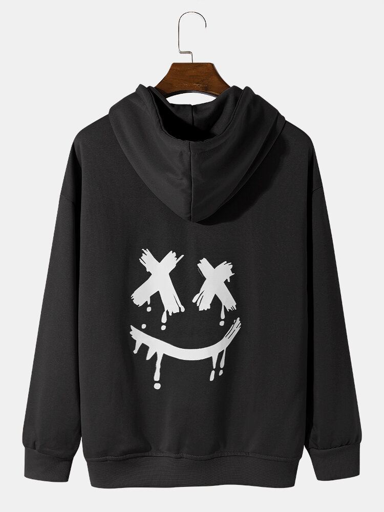 Miesten Trendikäs Sarjakuva Hip-hop-kuvio Selässä Löysät Rennot Hupparit