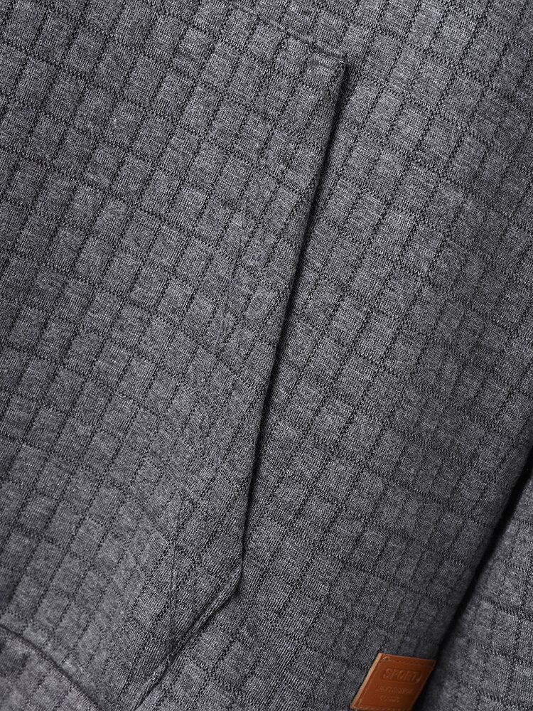 Miesten Vohvelit Ristikko Kiristysnyöri Kangaroo Pocket Solid Huppari