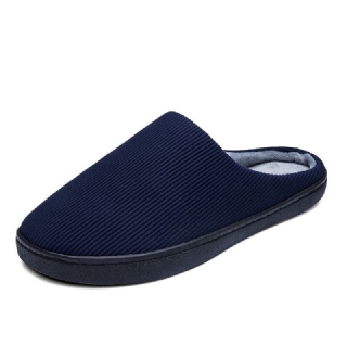 Miesten Pure Color Pyöreä Toe Liukumaton Lämmin Slip-on Kotipuuvillatossut